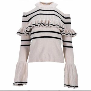 SELF-PORTRAIT
Ribbed Cotton Knit Sweater 
Size M